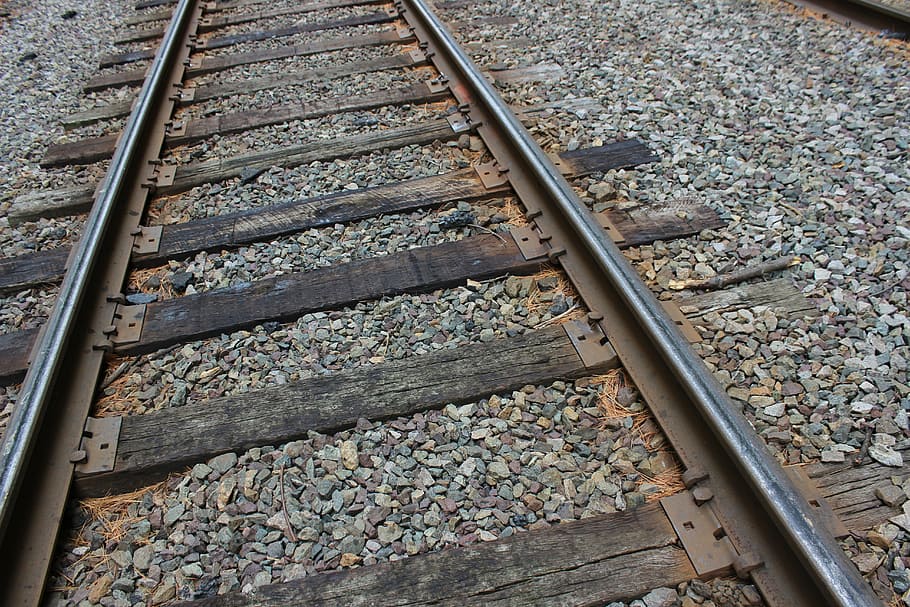 railroad track railway train